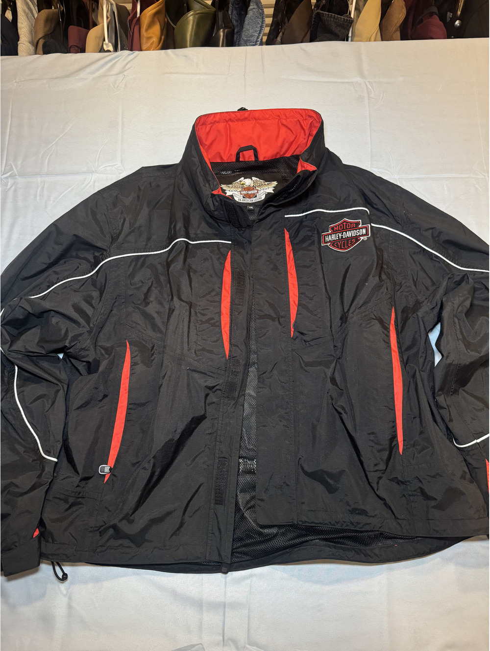 Harley-Davidson black and red hooded jacket